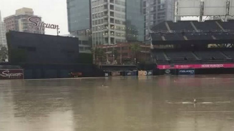 Petco Park flooded yesterday (Picture)