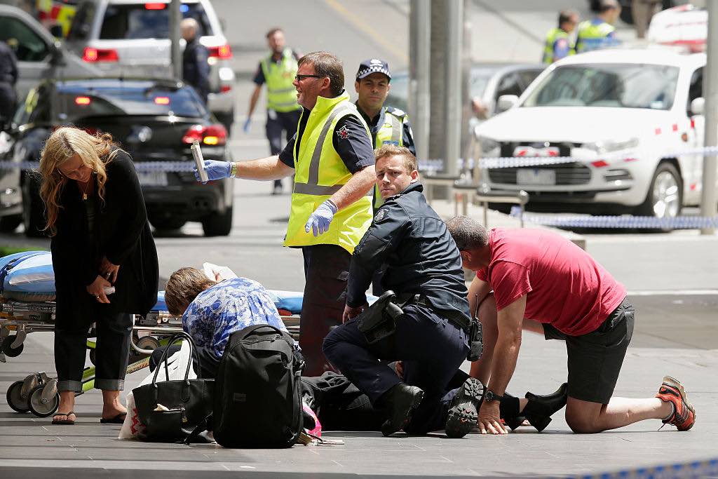 Car Hits Pedestrians In Melbourne Flinders Street