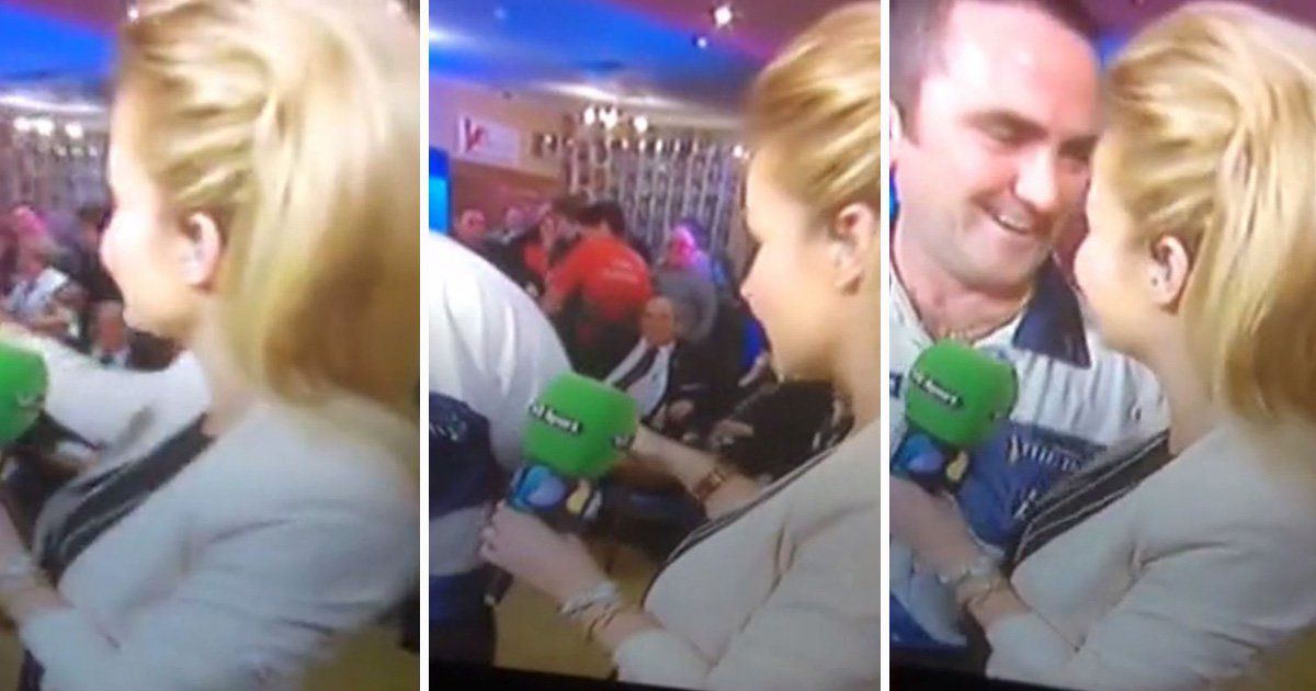 Helen Skelton, Pregnant news anchor groped on live TV by man