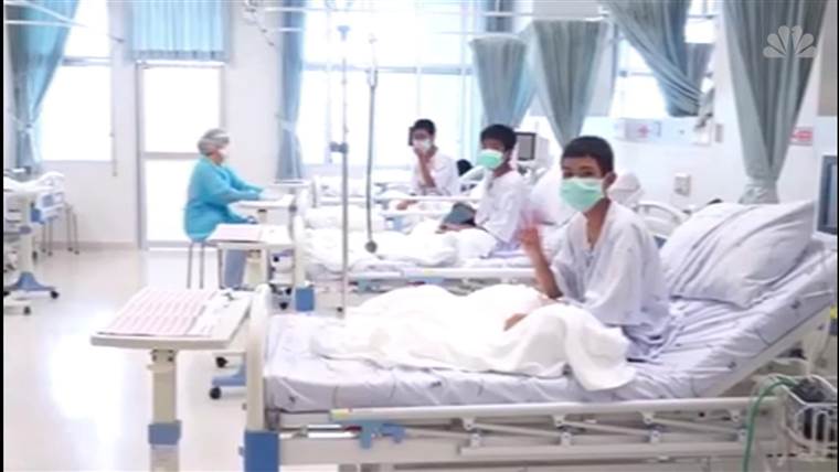 Thailand soccer team rescued from cave seen in hospital video (Watch)