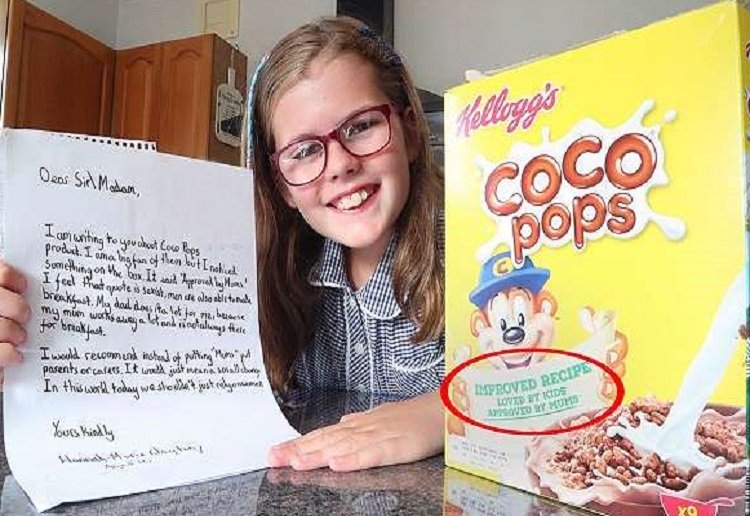 Girl Urges Kellogg's to Change 'Sexist' Wording