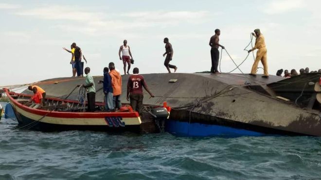Tanzania ferry sinks in Lake Victoria, at least 100 dead