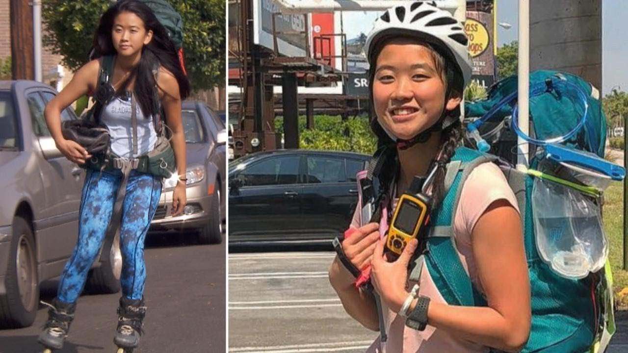 Yanise Ho completes journey Trip on Rollerblades